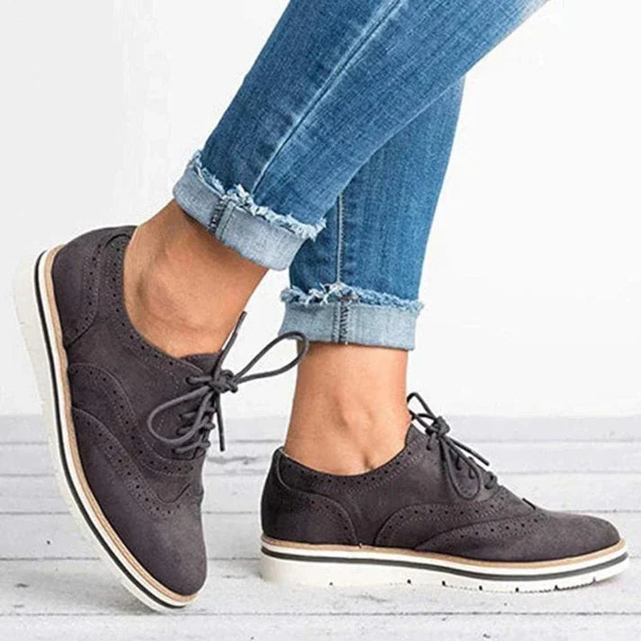 Damen Schnürschuhe Lederoptik elegante Form klassische Silhouette Alltag - Alisa
