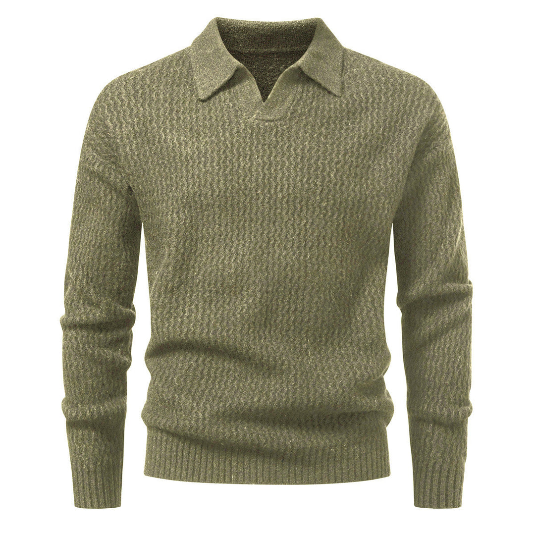 Herren-Jacquard-Strickpullover mit breitem Kragen - Raptor
