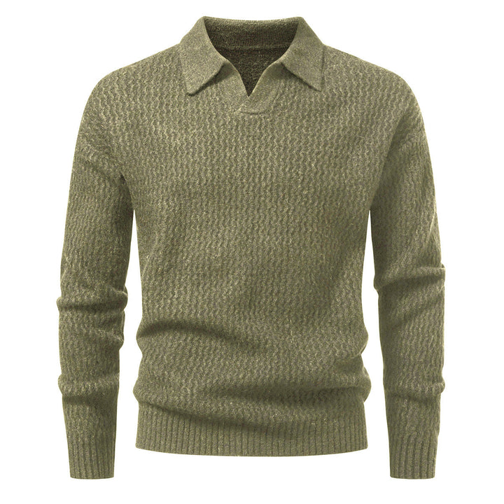 Herren-Jacquard-Strickpullover mit breitem Kragen - Raptor
