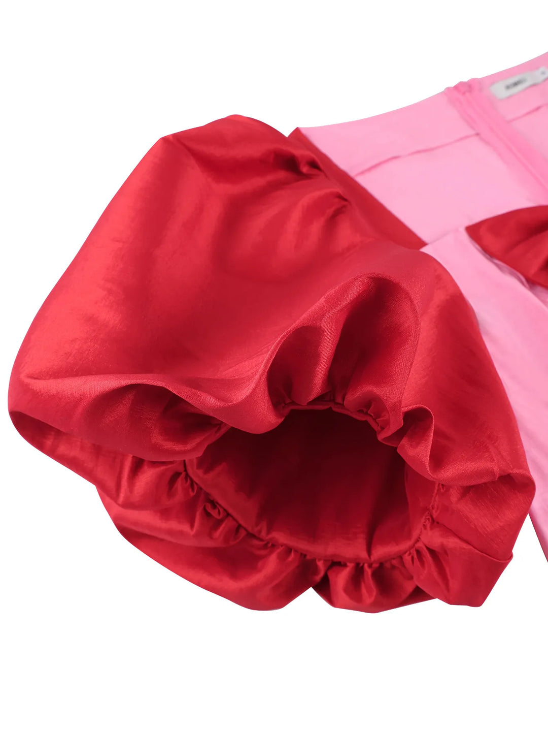 Tailliertes langes Kleid mit Puffärmeln und Schleifen - Fanny