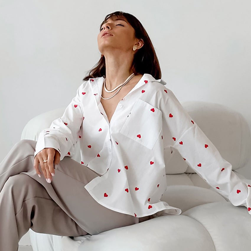 Damenbluse mit Herzmotiv - Kaiahn