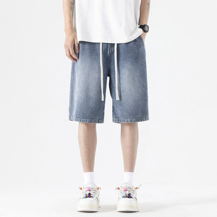 Gewaschene Denim-Shorts für Männer mit Baggy-Style - Matias