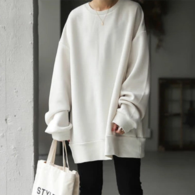 Damen Pullover Rundhals locker minimalistisch - Elviane