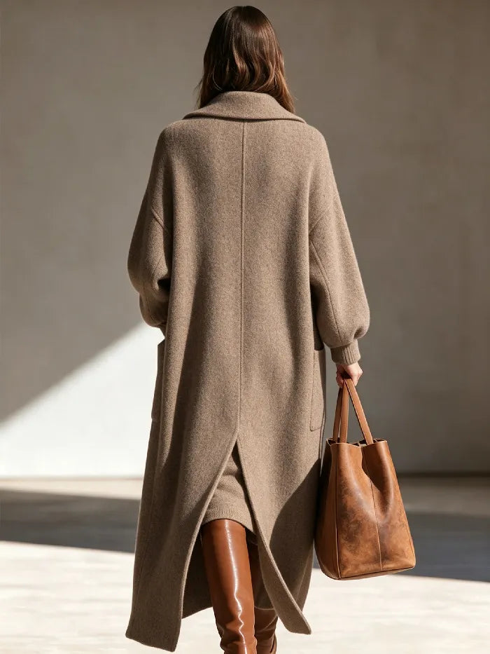 Langer Damenmantel mit Revers - Mara