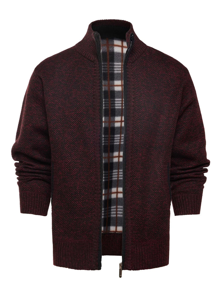 Strickjacke mit Reißverschluss und Stehkragen – Joshua