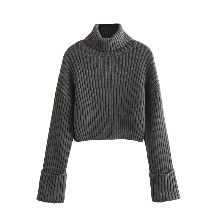 Eva - Damen Gerippter Rollkragenpullover