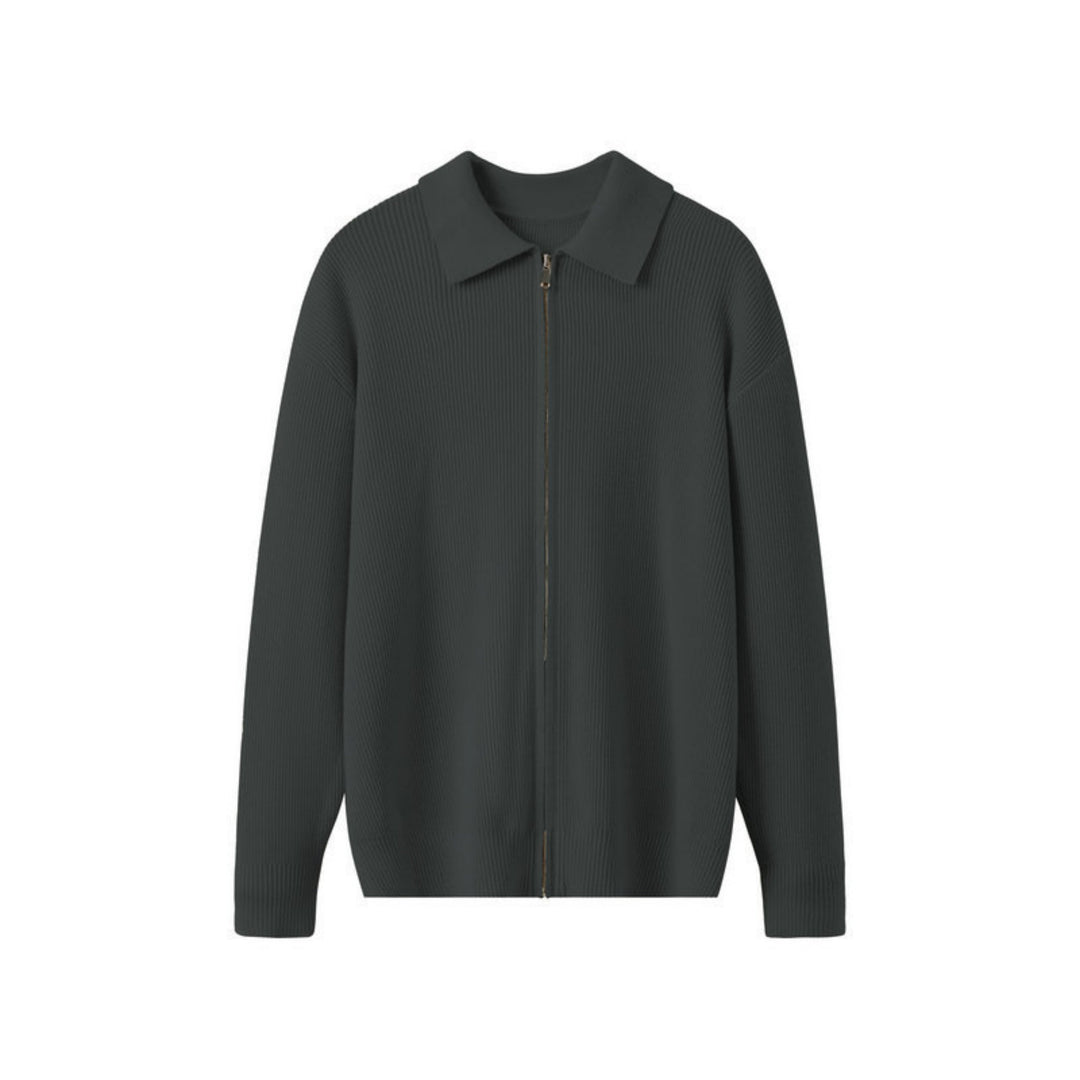 Herrenstrickjacke mit Kragen - Franco