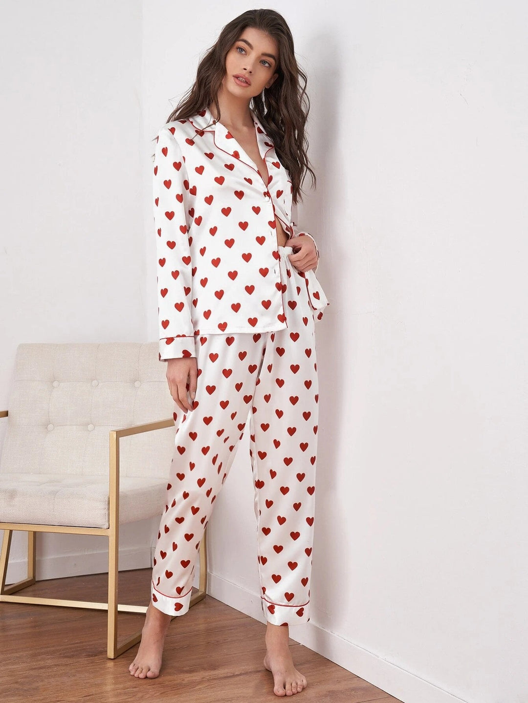 Pyjama-Set mit Herzaufdruck - Elsa
