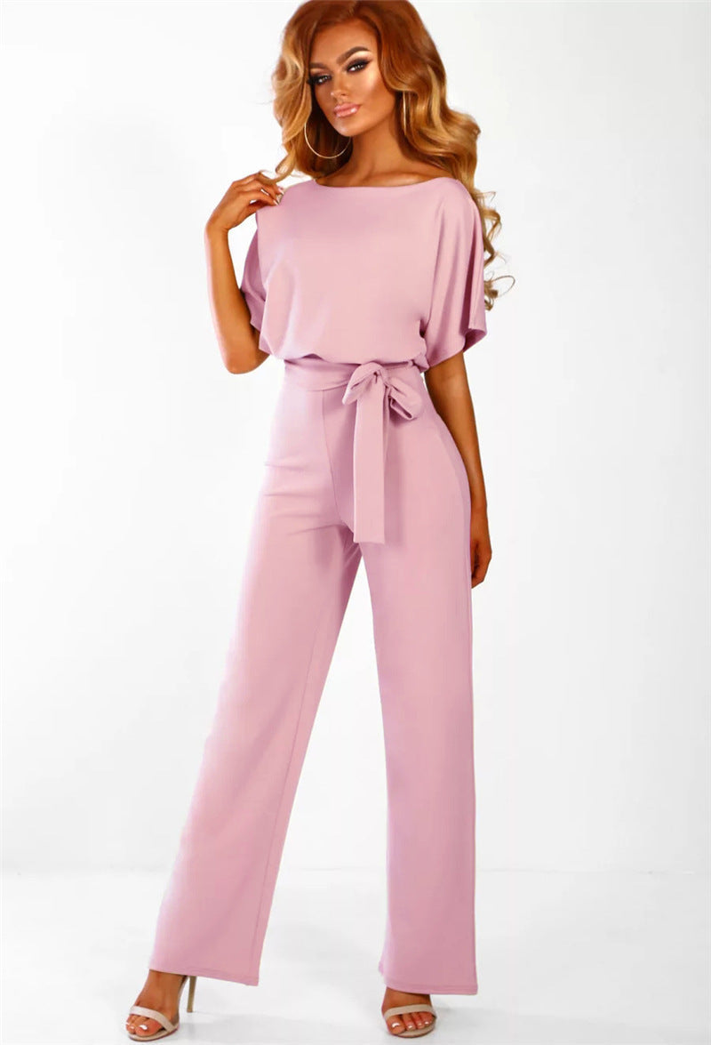 Langer Damenoverall mit eleganter verstellbarer Taille - Elvira
