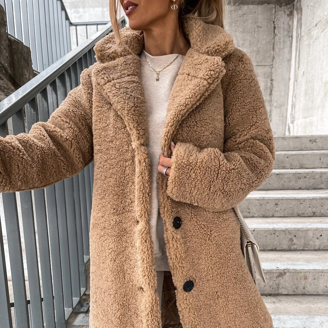 Klassische Damen-Fleecejacke mit Revers - Noly