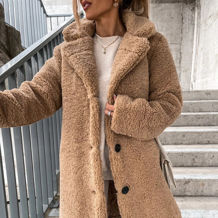 Klassische Damen-Fleecejacke mit Revers - Noly