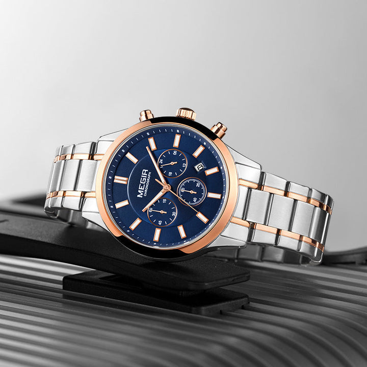 Herren-Edelstahl-Sportuhr Chronograph