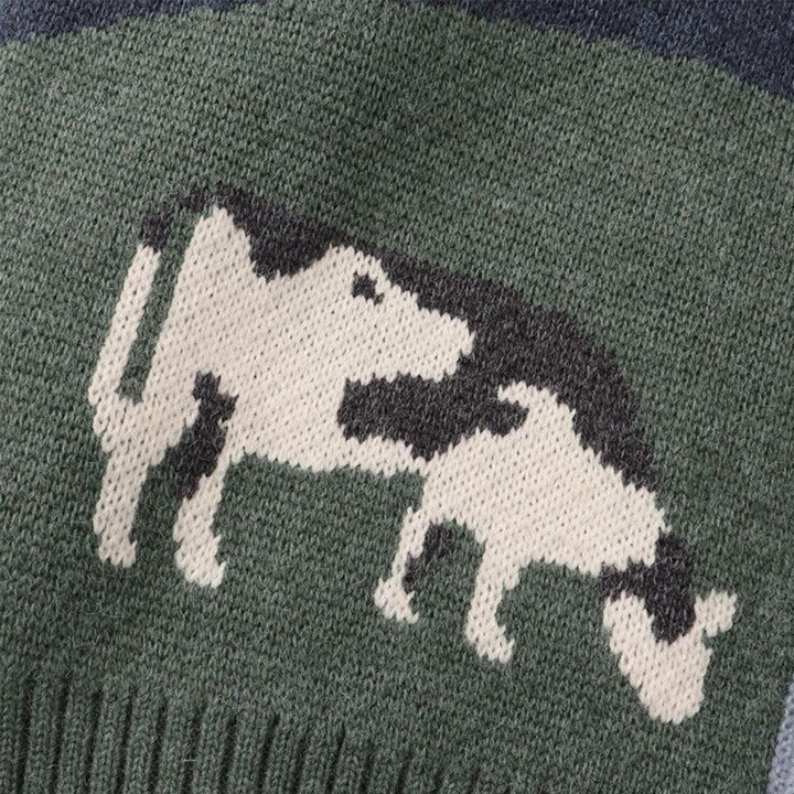 Herrenstrickjacke mit Knopfverschluss und grafischem Muster - Thomas