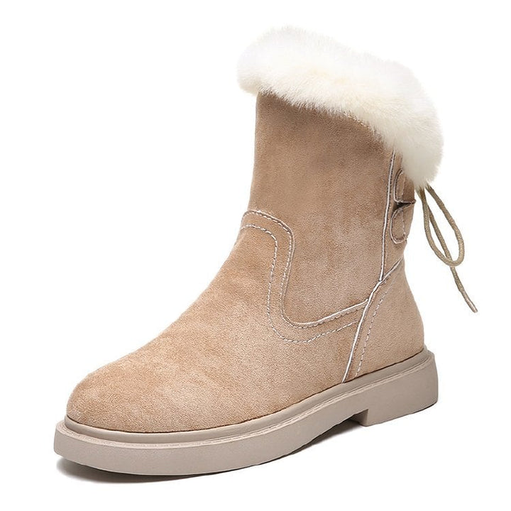 Warme Damenstiefel in Wildlederoptik - Marivelle