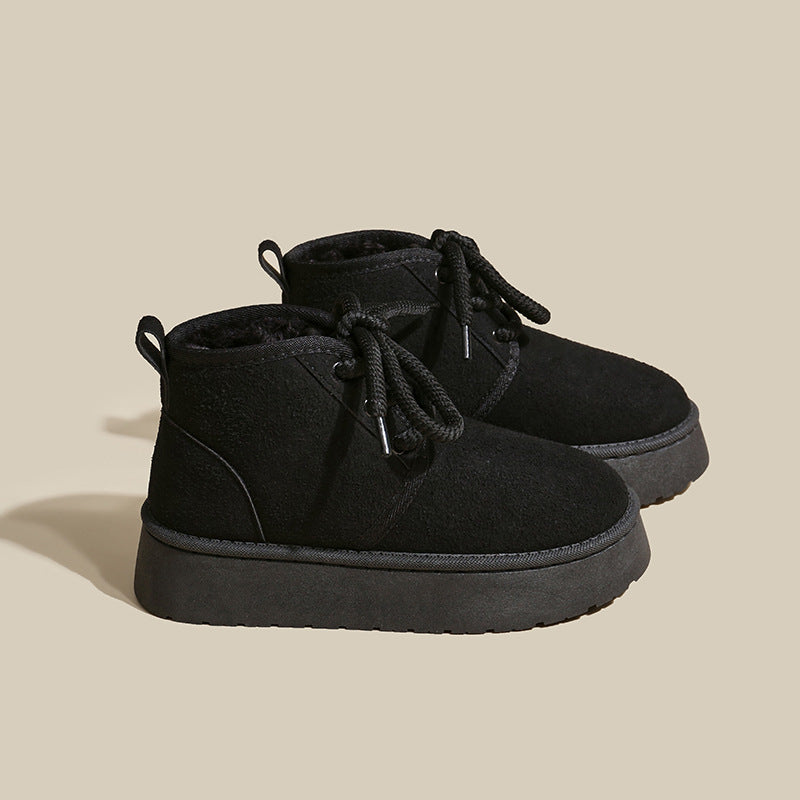 Damenstiefel mit Plüsch-Wrap-Around-Effekt - Lanyra