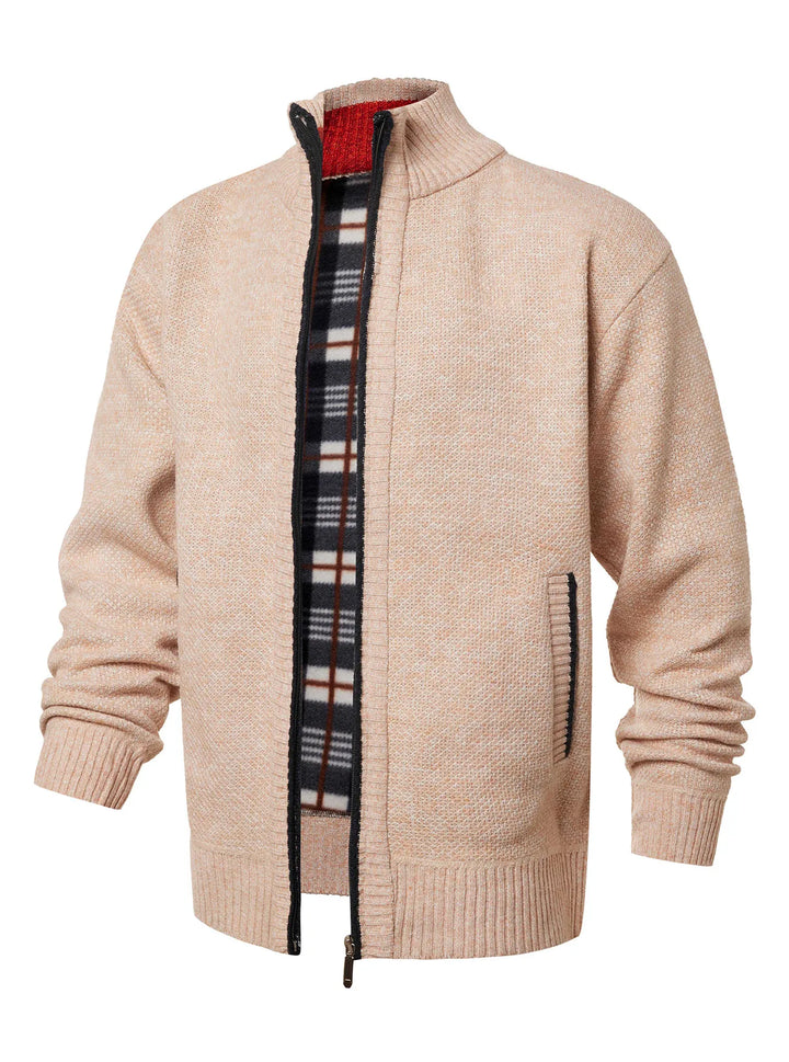 Strickjacke mit Reißverschluss und Stehkragen – Joshua