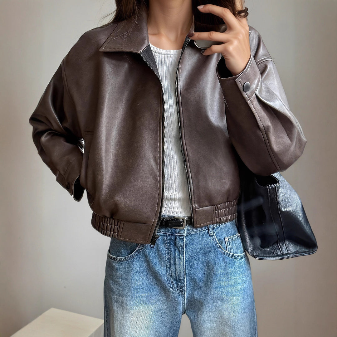 Damen Lederjacke Langarm - Elvira
