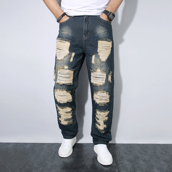 Gerade Herrenjeans mit Rissen - Soren