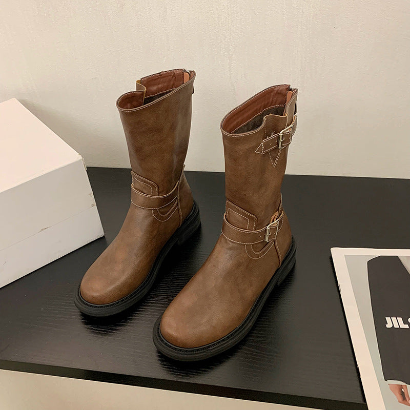 Halbhohe Westernstiefel für Damen mit Schnallen - Miriam
