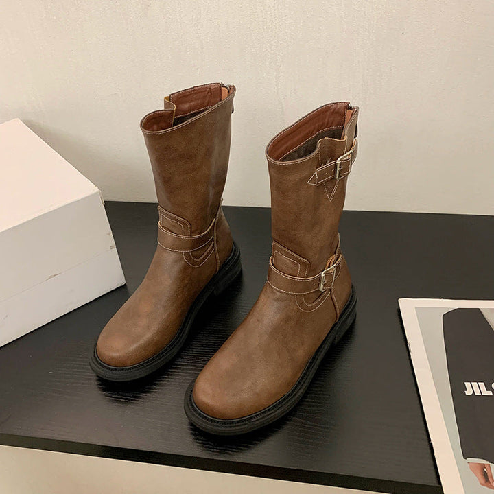 Halbhohe Westernstiefel für Damen mit Schnallen - Miriam