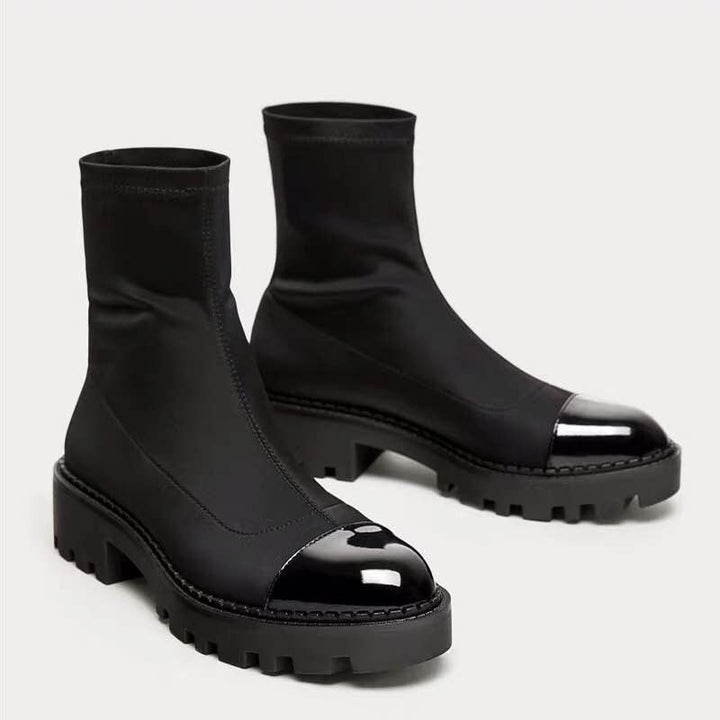 Gummistiefel mit Plateausohle und fester Sohle für Damen - Zyrvek