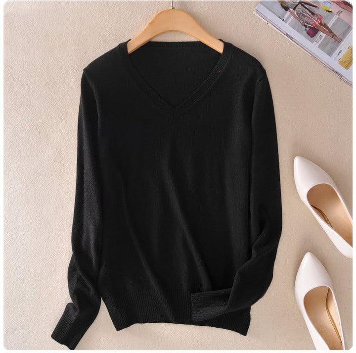 Damen Strickpullover mit V-Ausschnitt - Anika