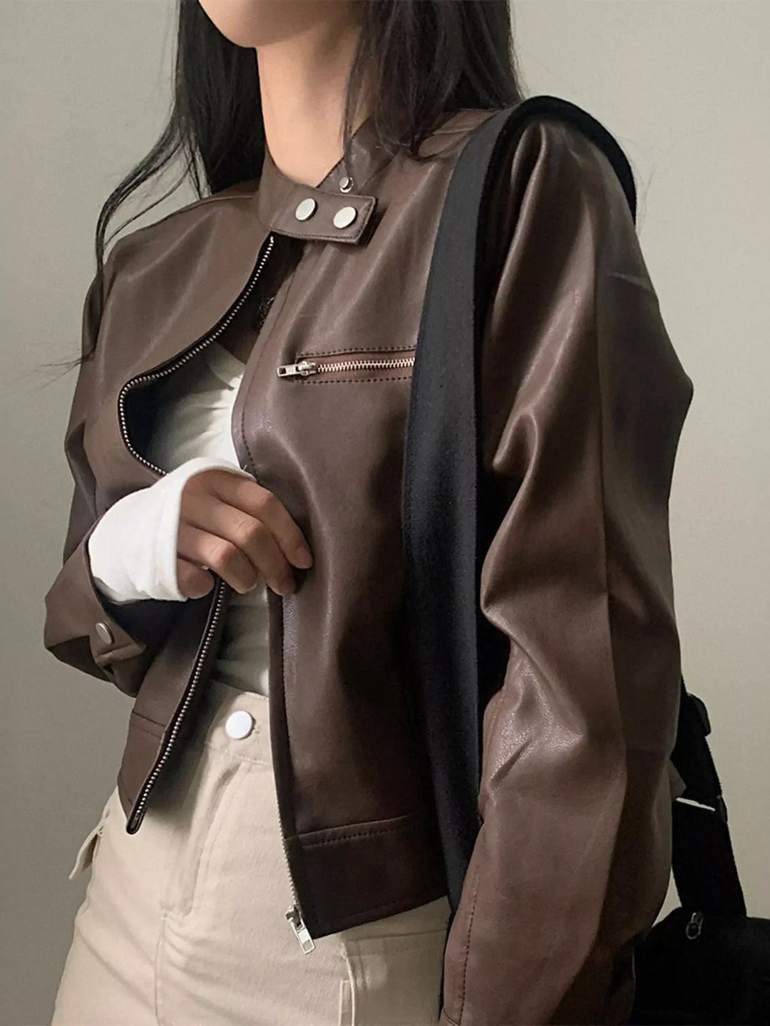 Kurze Damen Lederjacke - Liorane