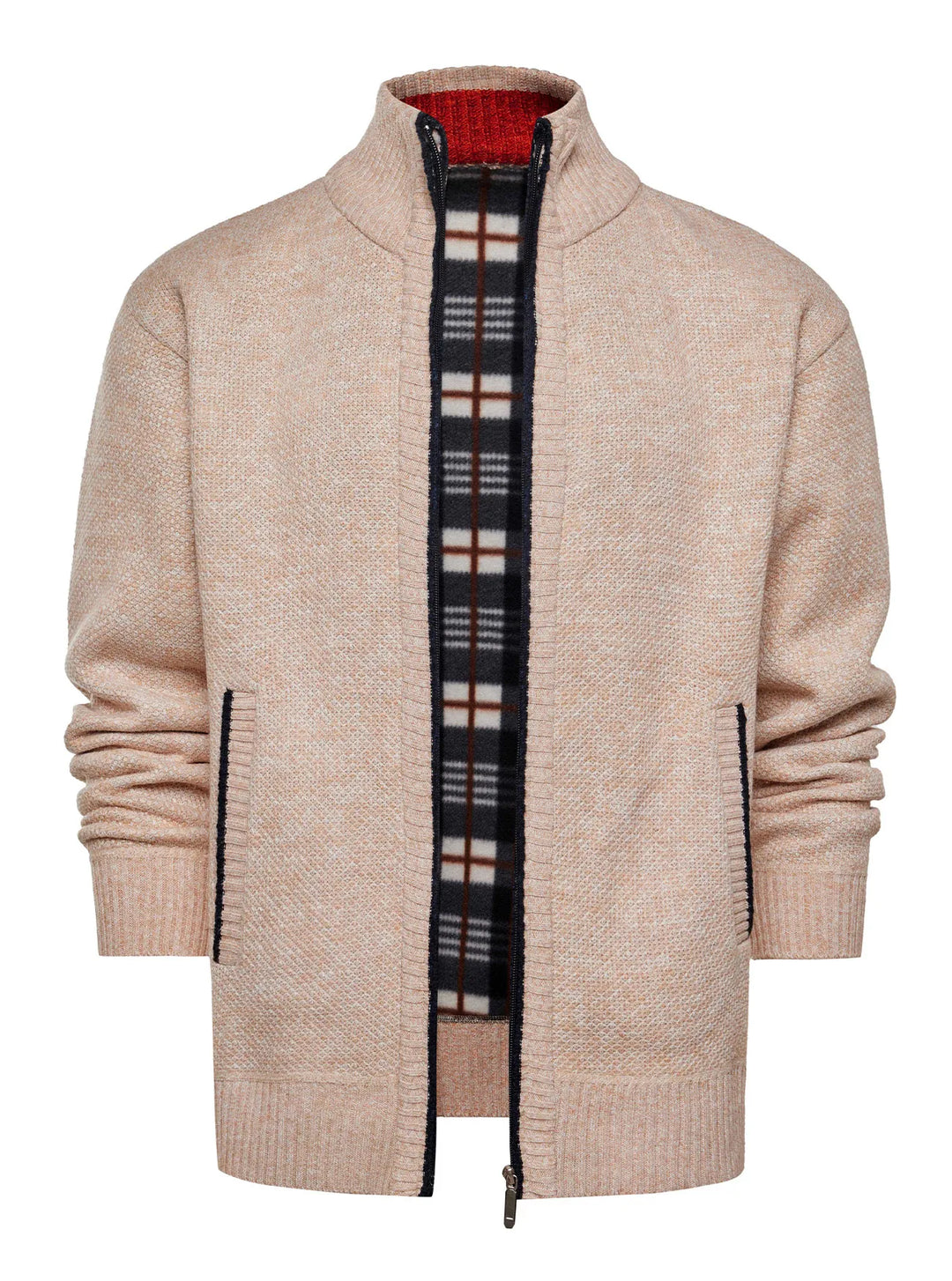 Strickjacke mit Reißverschluss und Stehkragen – Joshua