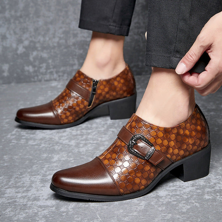 Herrenschuhe mit seitlichem Reißverschluss und Schnalle - Mirex