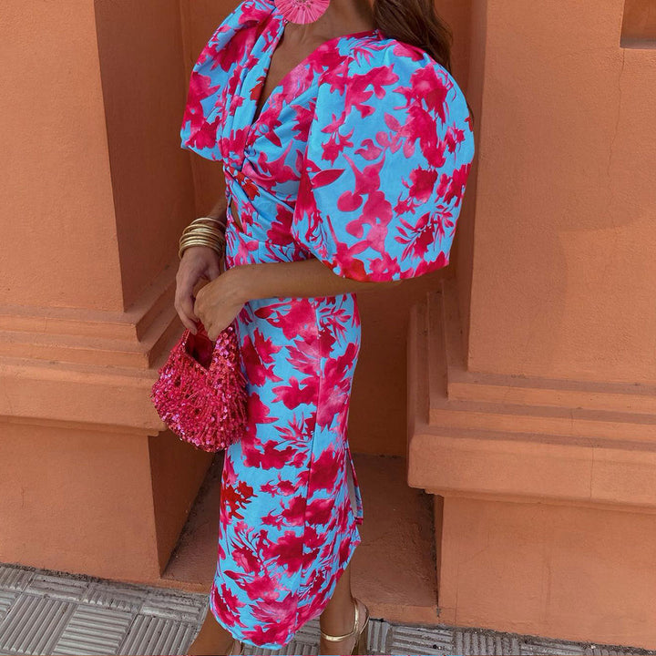 Midikleid mit Blumenmuster für Frauen - Amely