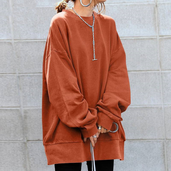 Damen Pullover Rundhals locker minimalistisch - Elviane