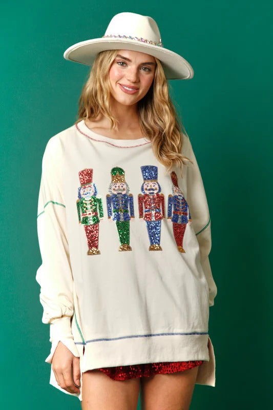 Pailletten-Pullover für Damen mit festlichen Motiven - Bellota