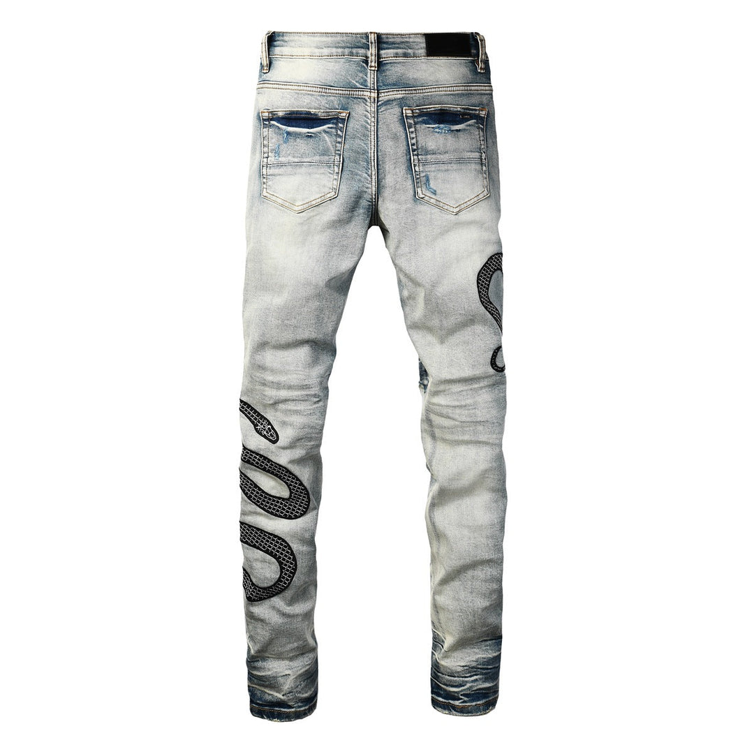 Skinny-Jeans mit Schlangenmuster - Eldric