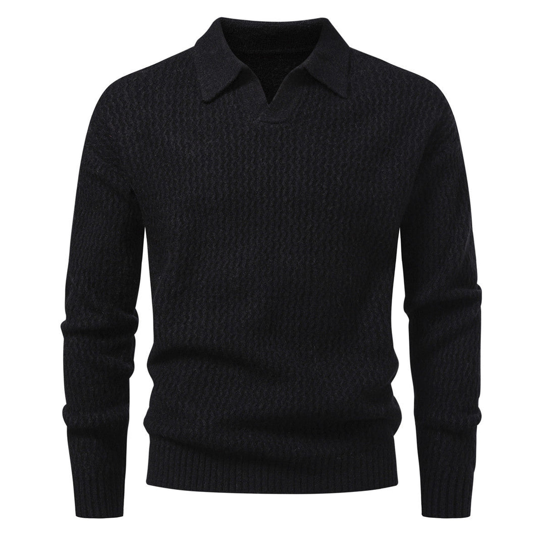 Herren-Jacquard-Strickpullover mit breitem Kragen - Raptor