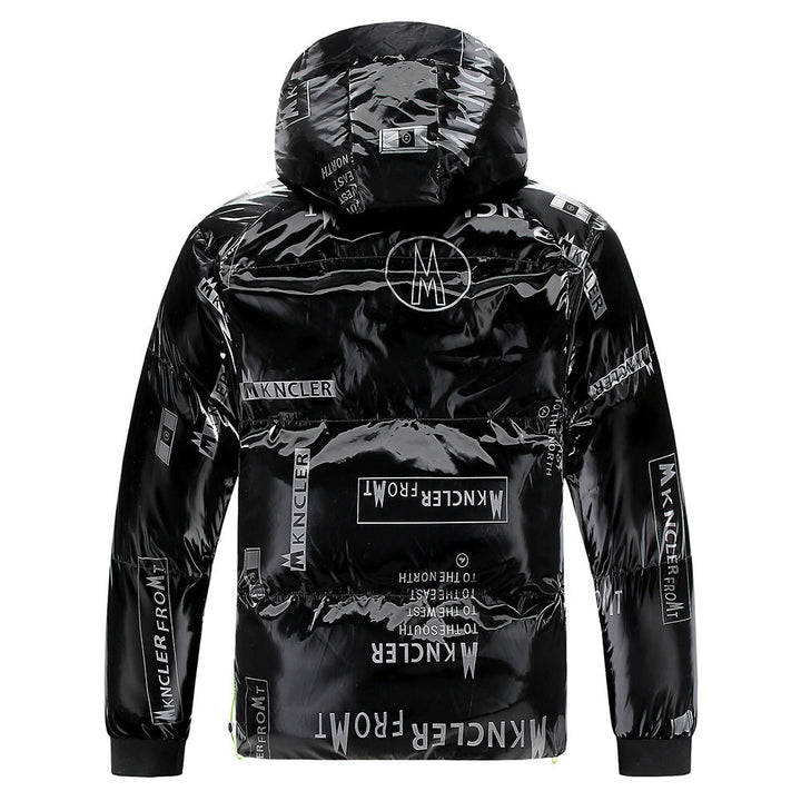 Steppjacke mit Kapuze in Vinyloptik für Männer - Lanuz