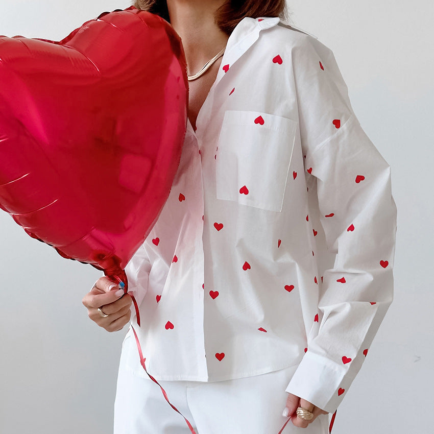 Damenbluse mit Herzmotiv - Kaiahn