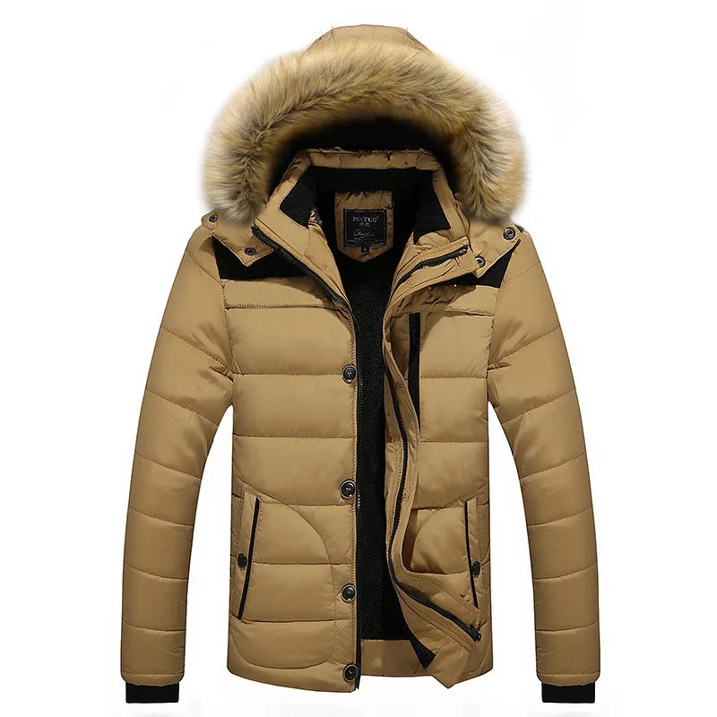 Steppjacke im urbanen Stil mit Kunstfellkapuze und Stehkragen - Aldren