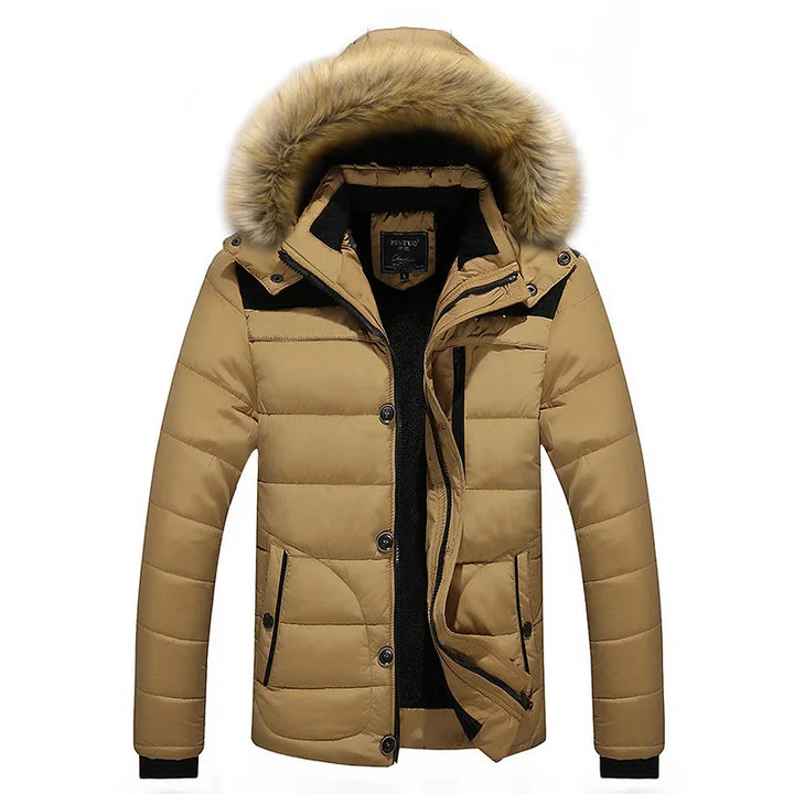 Steppjacke im urbanen Stil mit Kunstfellkapuze und Stehkragen - Aldren