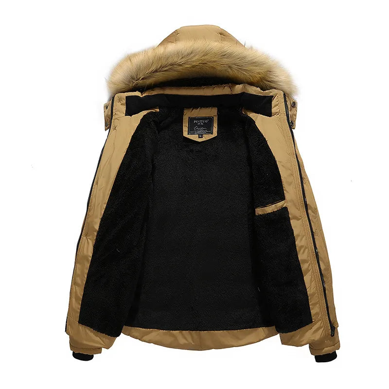 Steppjacke im urbanen Stil mit Kunstfellkapuze und Stehkragen - Aldren