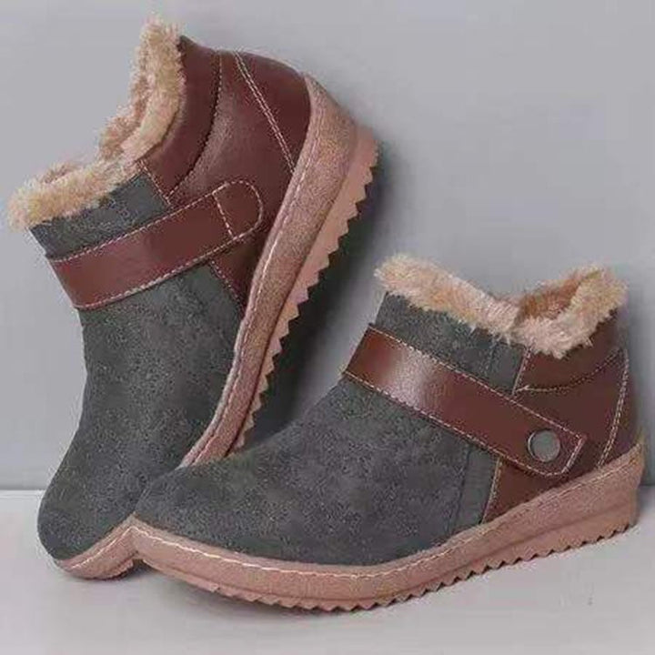 Winterstiefeletten für Damen mit Fellfutter und verstellbarem Verschluss - Zayda