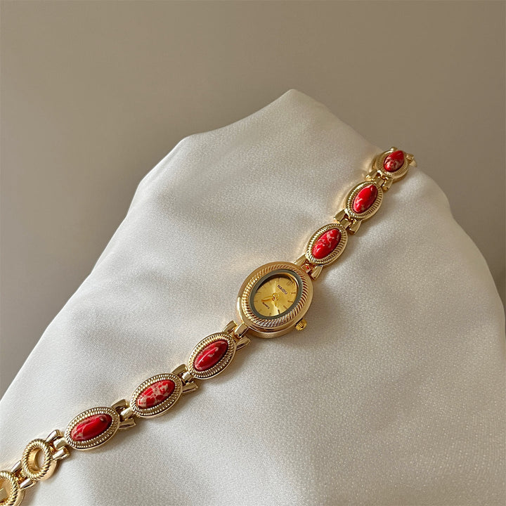 Damenschmuck Armbanduhr mit ovalem Detail - Alviera
