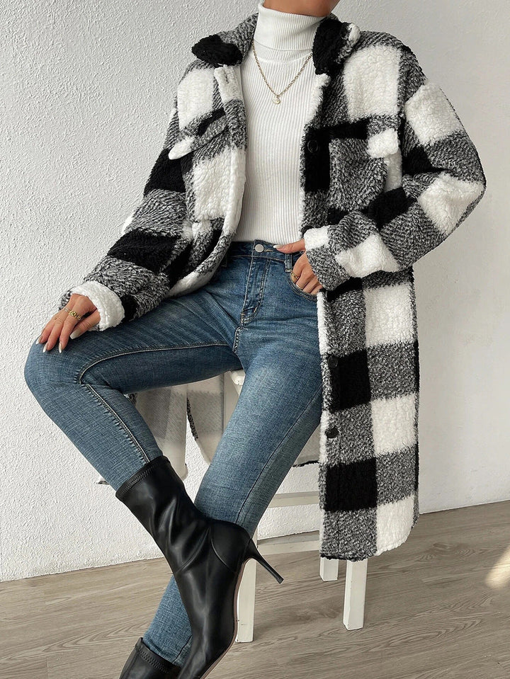 Langer Damenmantel mit Fleece - Agneta