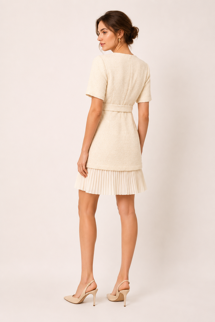 Kurzes Tweedkleid mit Gürtel für Frauen - Anaís