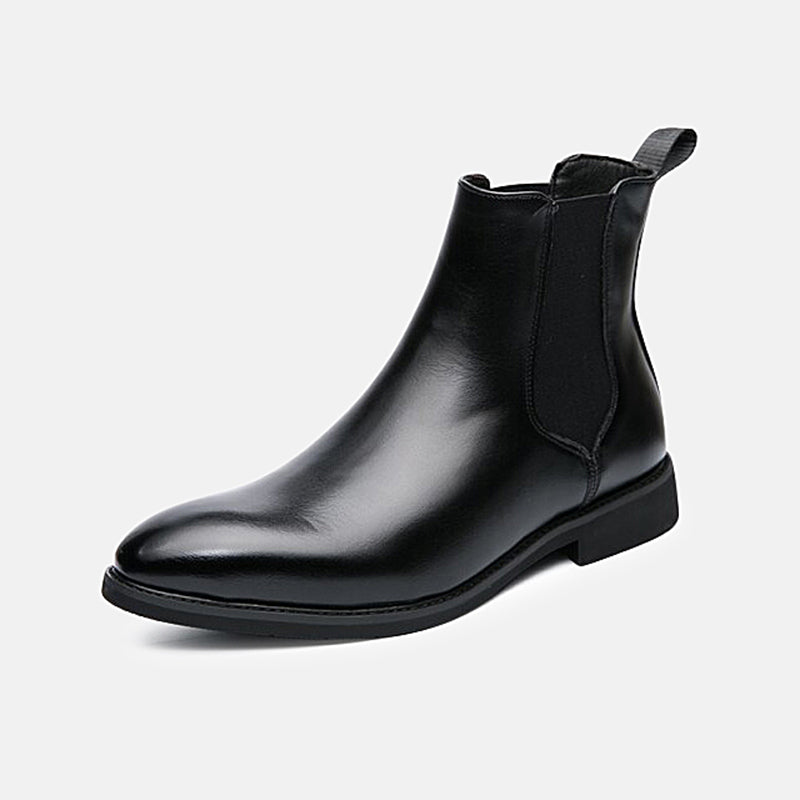 Herren Lederstiefelette mit seitlichem Gummizug - Heberto