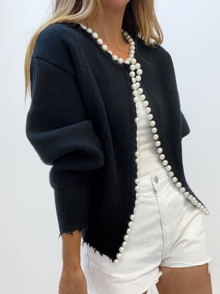 Damen Strickjacke mit Perlenbesatz - Ailvina