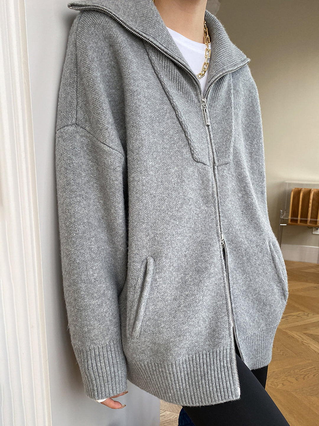 Damen Strickjacke mit offenem Halsausschnitt - Svanhildr