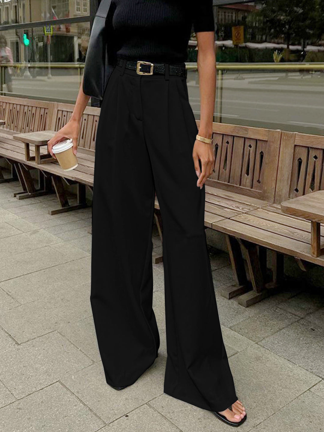 Damenhose mit hoher Taille und weitem Bein - Victoria