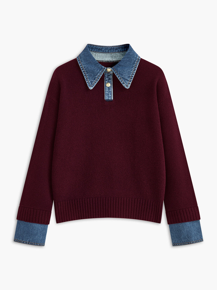 Damen-Pullover mit Hemdkragen - Alriksa