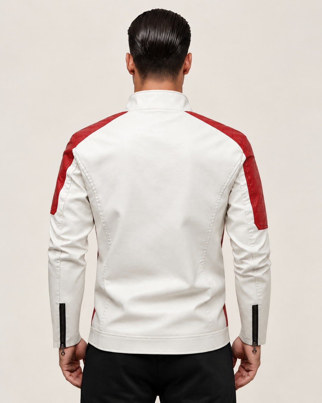 Zweifarbige Bikerjacke mit Reißverschluss – Theo