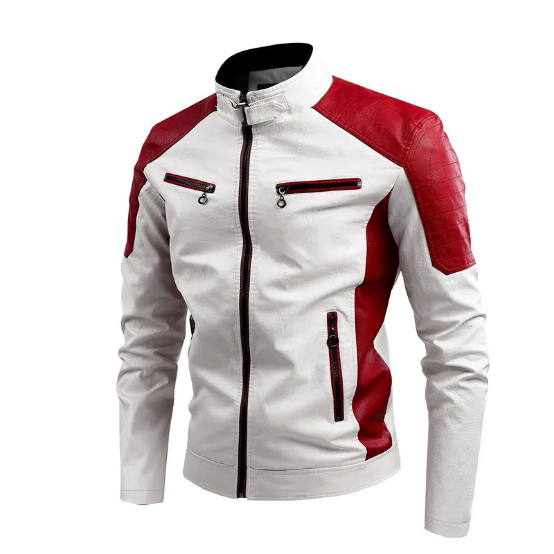 Zweifarbige Bikerjacke mit Reißverschluss – Theo